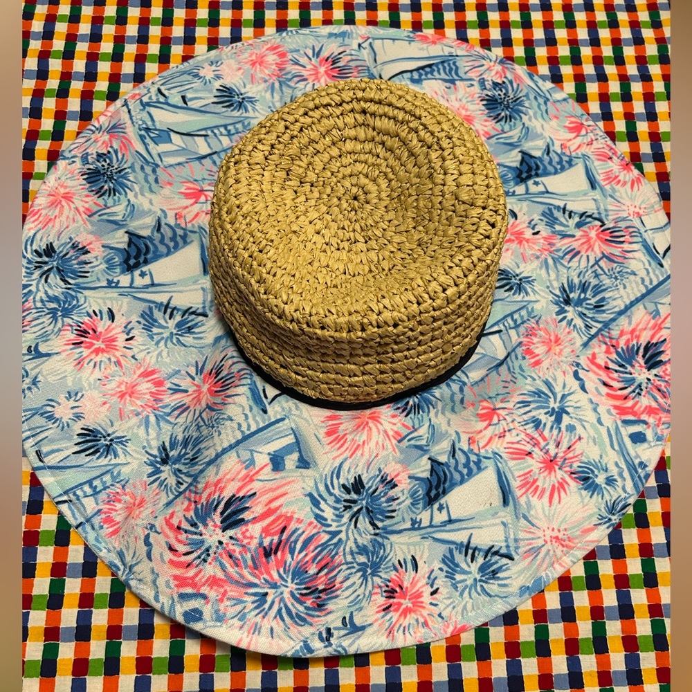 Lilly Pulitzer Straw Hat with Floral Pattern Brim